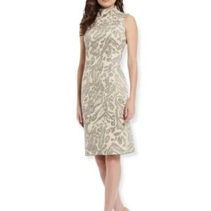 J. McLaughlin Liz Suede Jaguar Print Sheath Dress